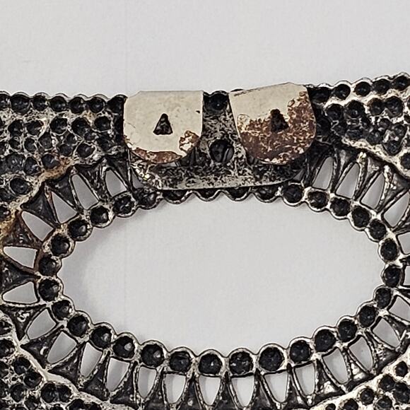 Vintage Shoe Clips Cut Steel Style Silvertone Reenactment Costume Shoe Buckles - Picture 3 of 8